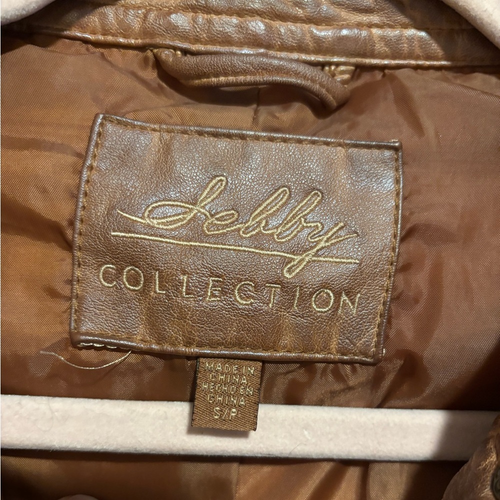 SEBBY Brown Faux Leather Moto Jacket Womens Size Small - Picture 4 of 7